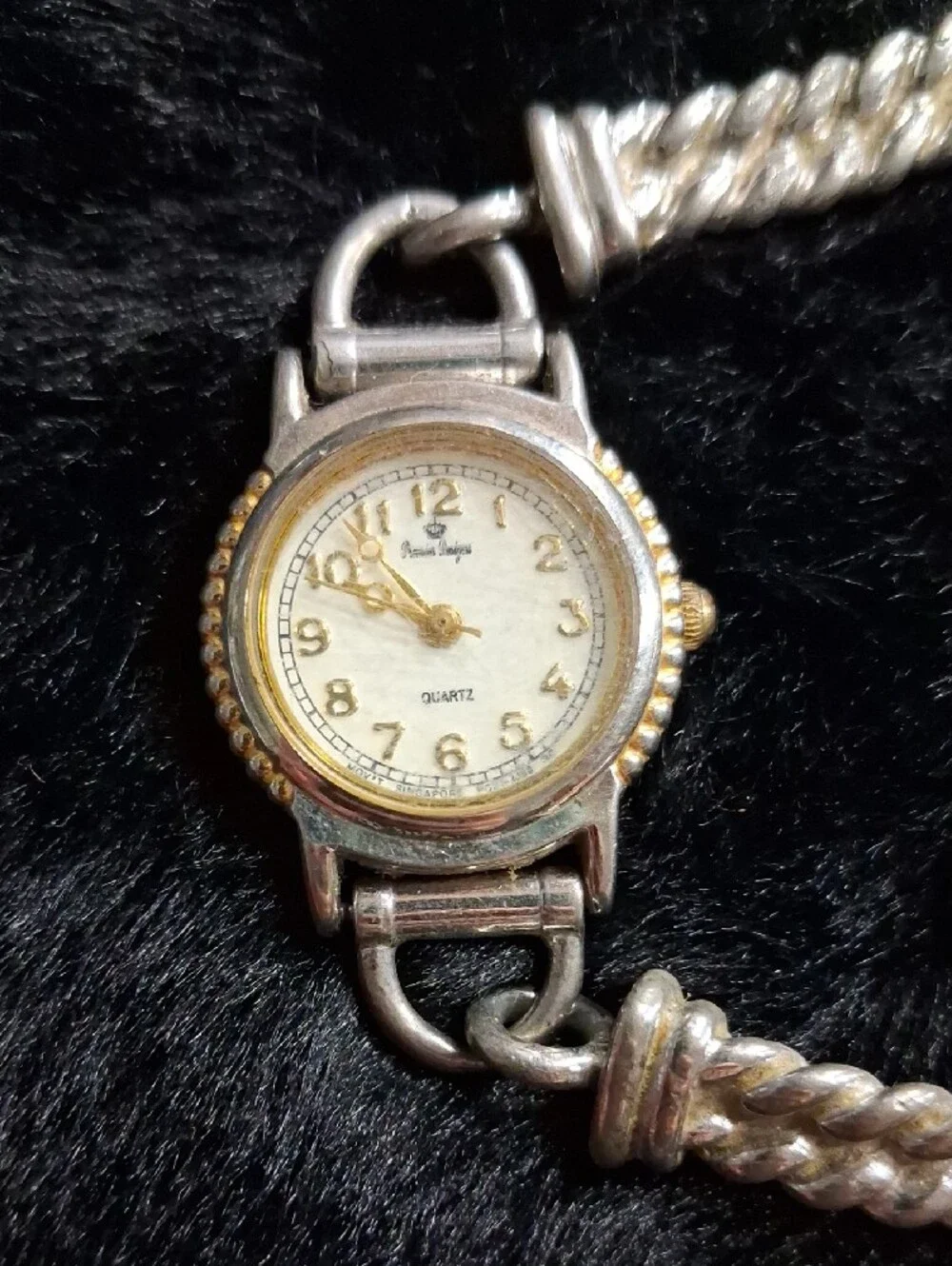 Vintage Premiere Two-Tone Silver & Gold Women's Bracelet Watch - Fashion Quartz